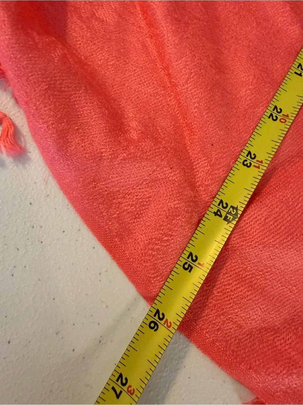 100% Pashmina Coral Wrap Large Cashmere Silk Shawl Scarf Tassels Made In USA